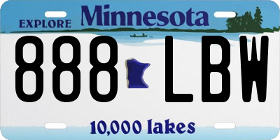 MN license plate 888LBW