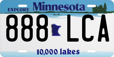 MN license plate 888LCA