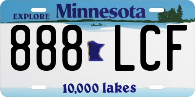 MN license plate 888LCF