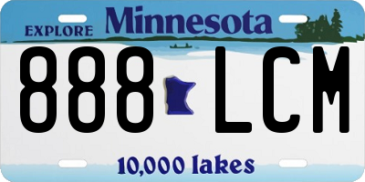 MN license plate 888LCM