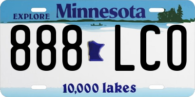 MN license plate 888LCO