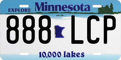 MN license plate 888LCP