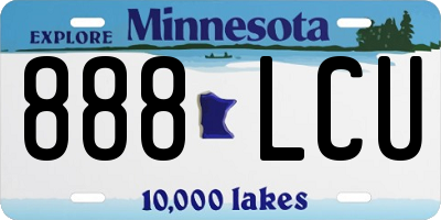MN license plate 888LCU