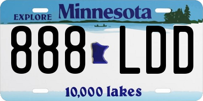 MN license plate 888LDD