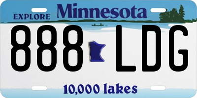 MN license plate 888LDG