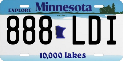 MN license plate 888LDI