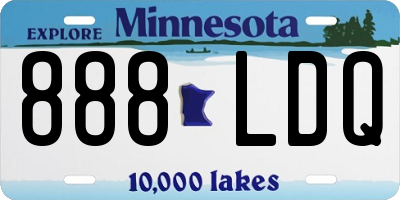 MN license plate 888LDQ