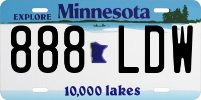 MN license plate 888LDW