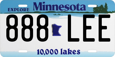MN license plate 888LEE