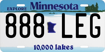 MN license plate 888LEG