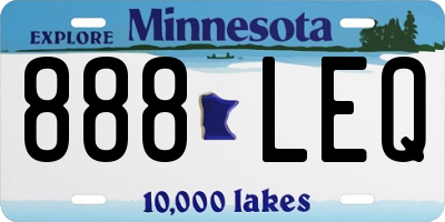 MN license plate 888LEQ