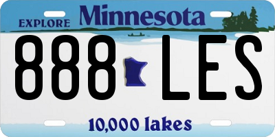 MN license plate 888LES