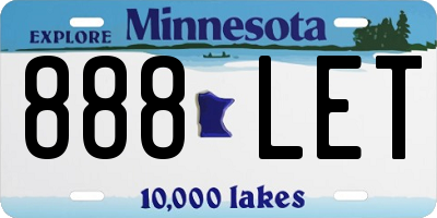 MN license plate 888LET