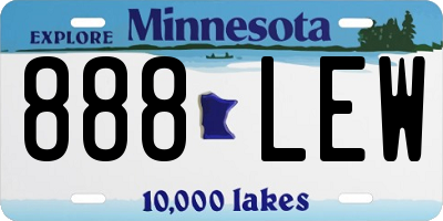 MN license plate 888LEW