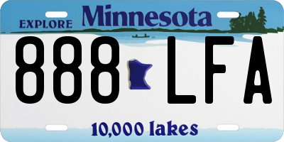 MN license plate 888LFA