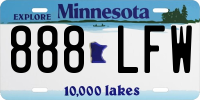 MN license plate 888LFW