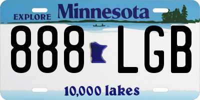 MN license plate 888LGB
