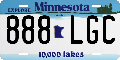 MN license plate 888LGC