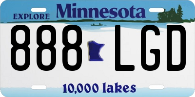 MN license plate 888LGD