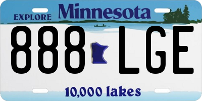 MN license plate 888LGE