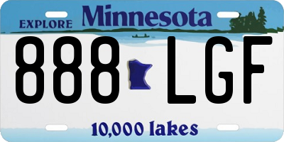 MN license plate 888LGF