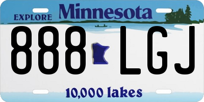 MN license plate 888LGJ