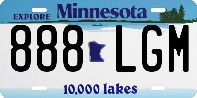 MN license plate 888LGM
