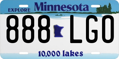 MN license plate 888LGO
