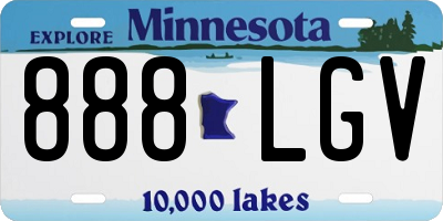 MN license plate 888LGV