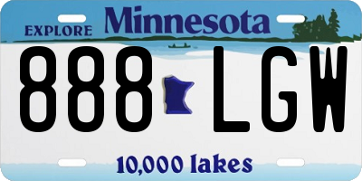 MN license plate 888LGW