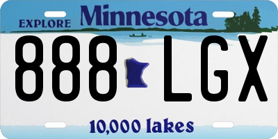 MN license plate 888LGX