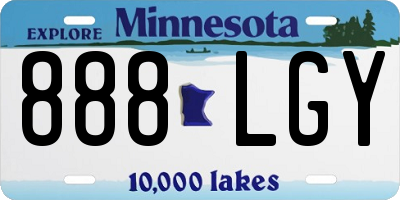 MN license plate 888LGY