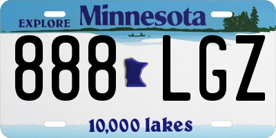 MN license plate 888LGZ