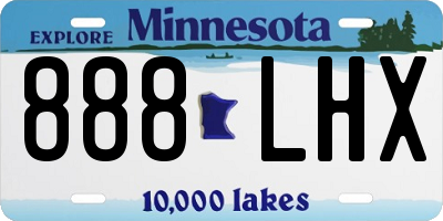 MN license plate 888LHX