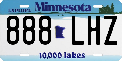 MN license plate 888LHZ