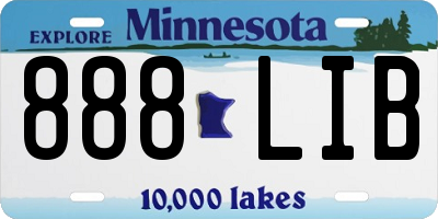 MN license plate 888LIB