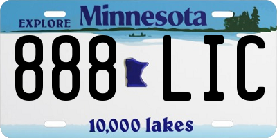 MN license plate 888LIC
