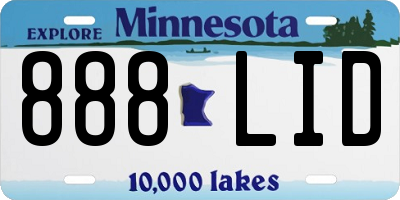 MN license plate 888LID