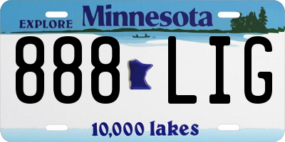 MN license plate 888LIG