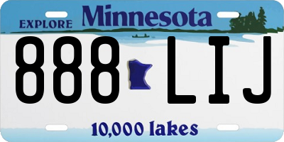MN license plate 888LIJ