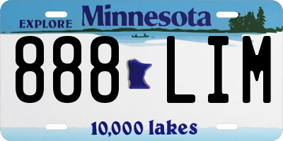 MN license plate 888LIM