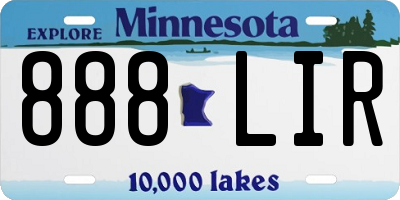 MN license plate 888LIR