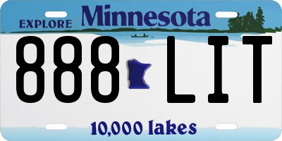 MN license plate 888LIT