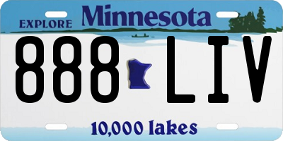 MN license plate 888LIV