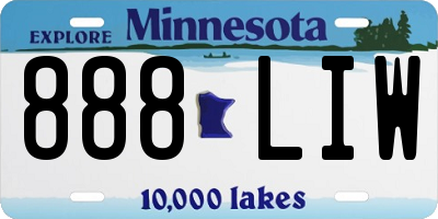 MN license plate 888LIW