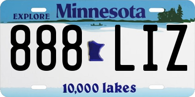 MN license plate 888LIZ