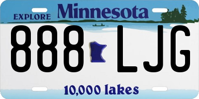 MN license plate 888LJG