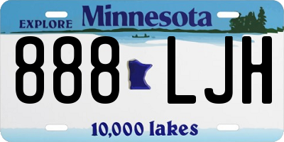 MN license plate 888LJH