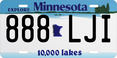 MN license plate 888LJI