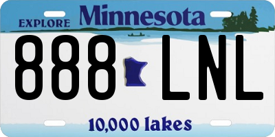 MN license plate 888LNL